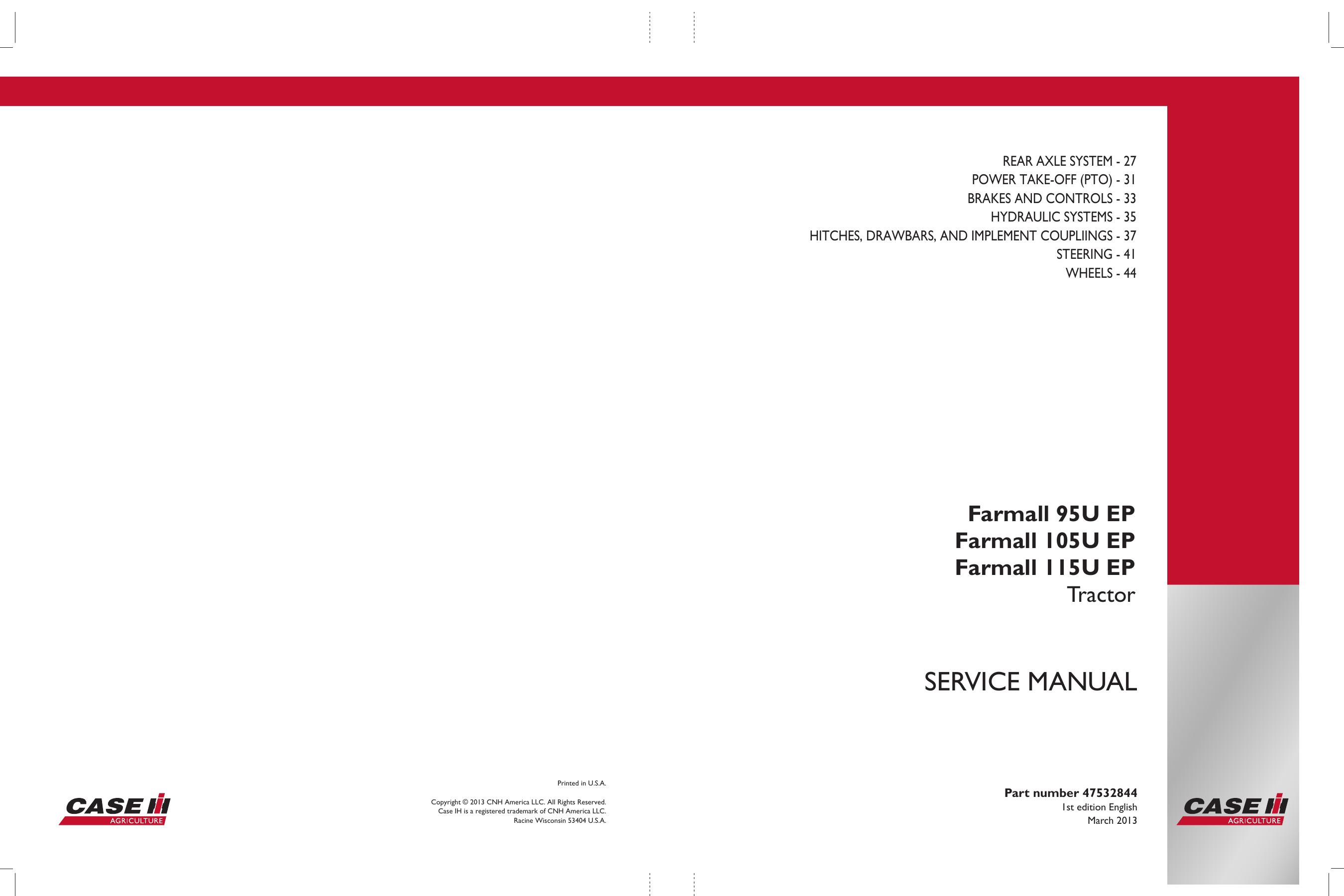 Farmall 95U EP Farmall 105U EP Farmall 115U EP Tractor Service manual (5)